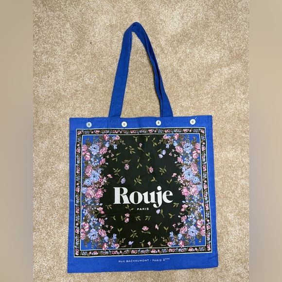 Rouje Paris Canvas Floral Print Tote, New Without Tag - Picture 7 of 11